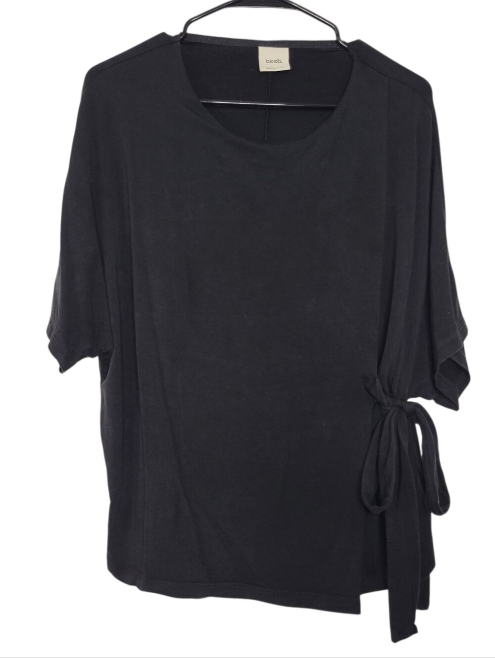 Boob Design Size S Wonton Top Short Sleeve Nursing Breastfeeding Shirt in Black